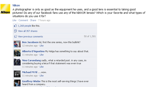 Nikon bị chỉ trích vì hạ thấp vai trò nhiếp ảnh gia