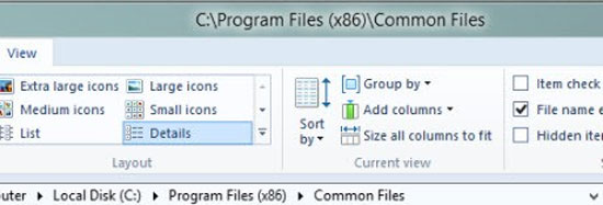 Thể hiện đường dẫn đầy đủ trong Windows 8