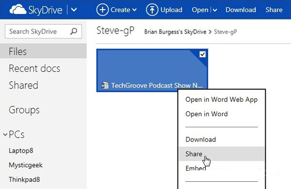Tạo và chia sẻ tài liệu Office trên SkyDrive