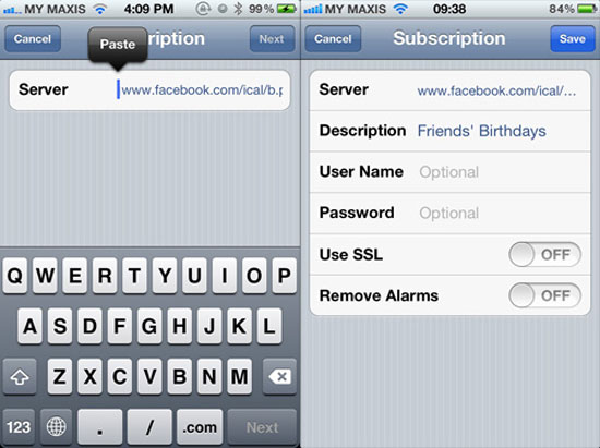 Đồng bộ lịch và sự kiện từ Facebook sang iPhone