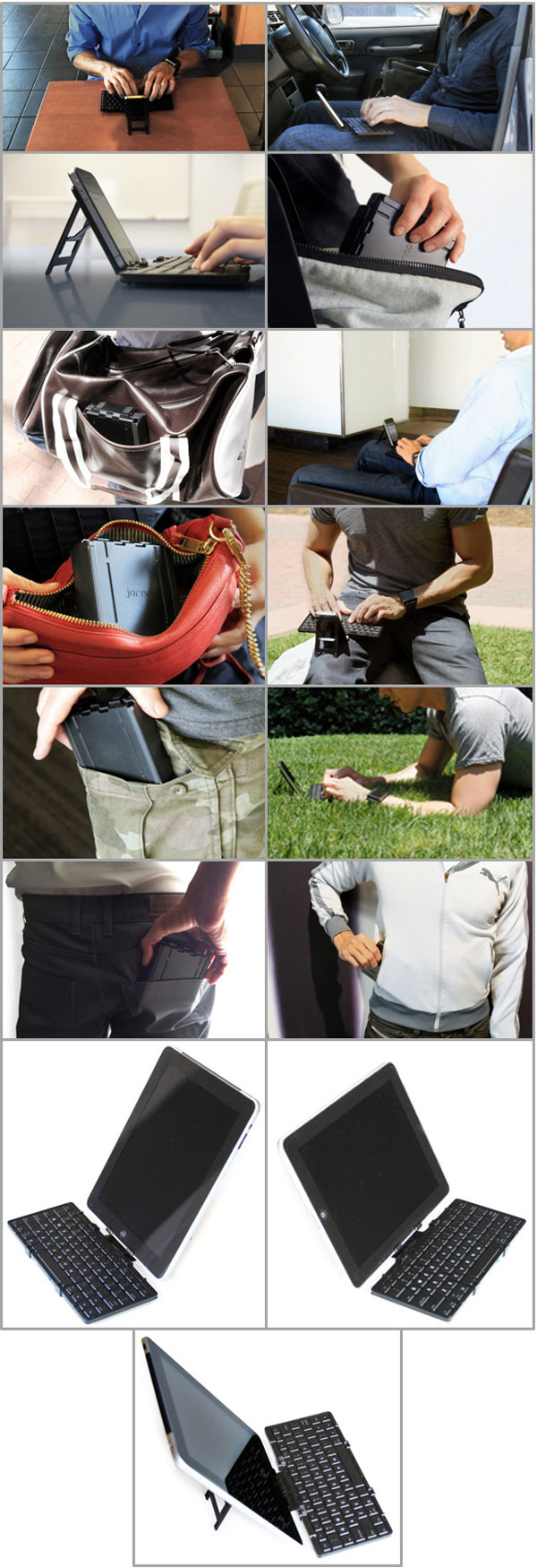 Bàn phím Bluetooth bỏ túi dành cho điện thoại, máy tính bảng