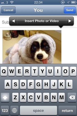 Cách chèn ảnh/video vào Mail trong iOS 6