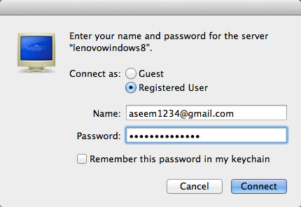 Chia sẻ dữ liệu từ máy Windows 8 đến máy Mac OS