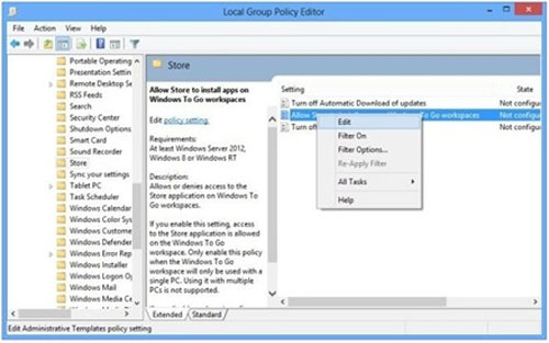 Hướng dẫn bật/tắt Windows Store trong Windows 8