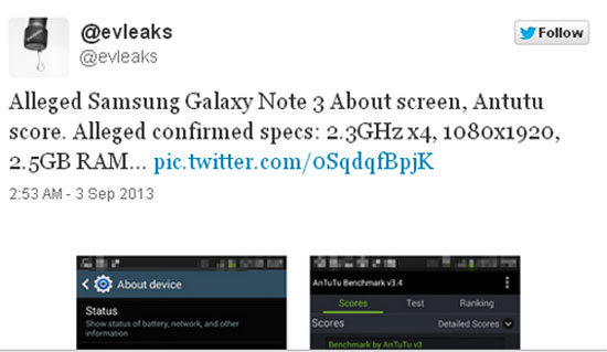 Note III sẽ có RAM 2,5 GB. Chân dung điện thoại Galaxy Note III qua các tin đồn