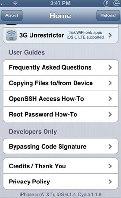 iOS 6.1.4 đã bị jailbreak