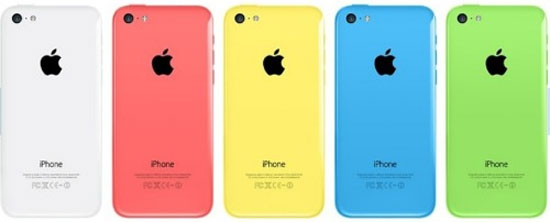 Mặt sau của 5 màu iPhone 5C iPhone 5C vỏ nhựa và iPhone 5S với cảm biến vân tay trình làng
