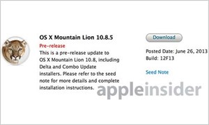Người dùng "mừng hụt" vì Apple nâng cấp OS X 10.8.5