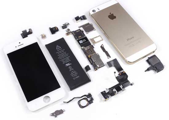 Toàn bộ các thành phần linh kiện có trong iPhone 5S iPhone 5S có giá trị thực là 199 USD