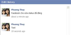 Facebook cho phép sửa status đã đăng