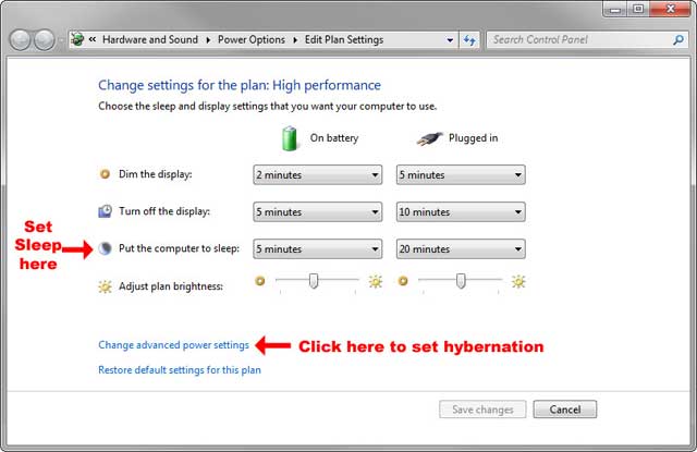 Nhấp vào liên kết Change advanced power settings. Kiểm soát cách Windows khóa và tiết kiệm năng lượng