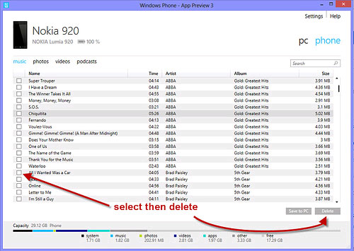 Cách xóa nhạc trên Nokia Lumia 920