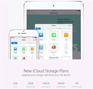 Apple công bố giá mới cho dịch vụ lưu trữ iCloud