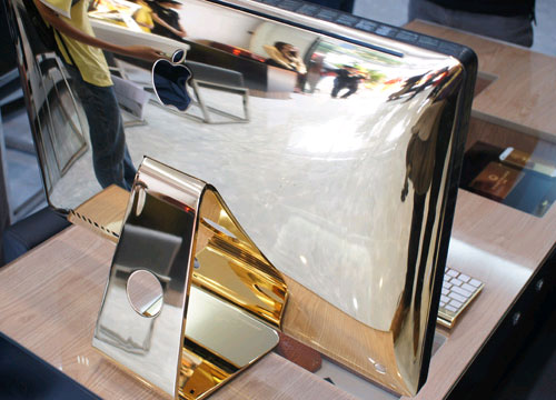 iMac mạ vàng và bọc da cá sấu iMac mạ vàng và bọc da cá sấu đầu tiên tại Việt Nam