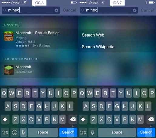Những khác biệt của iOS 8 so với iOS 7