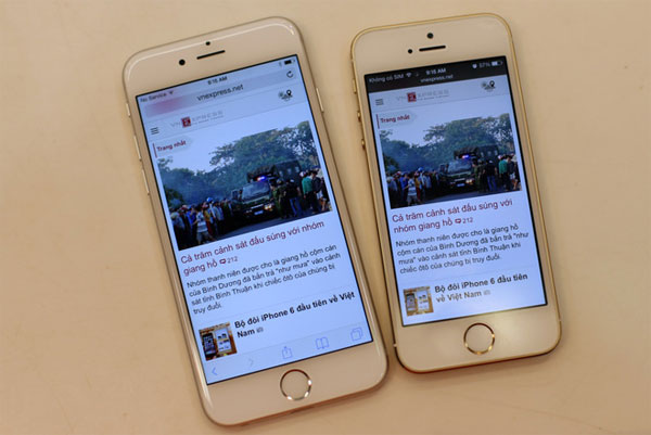 iPhone 6 đọ dáng với iPhone 5S