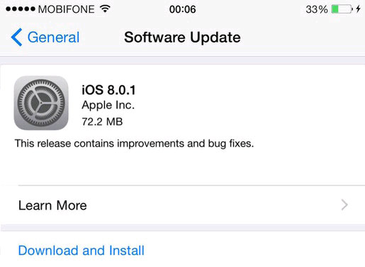 iOS 8.0.1 đã có mặt, nhưng hãy khoan nâng cấp!