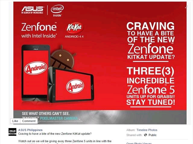 Asus Zenfone 5 Asus Zenfone 5 sẵn sàng lên đời Android Kitkat 4.4