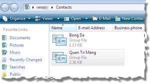 Tạo nhóm liên hệ email trong Windows Vista