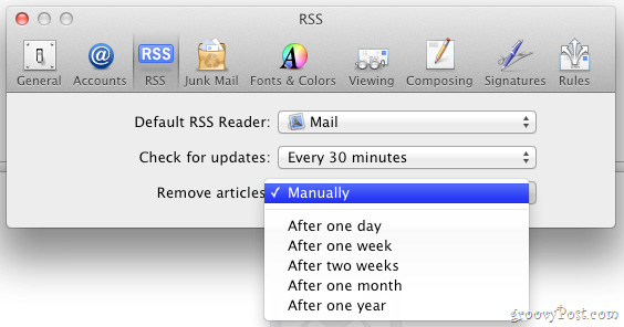 Kết hợp RSS Feed với Mail trong Mac OS X Lion