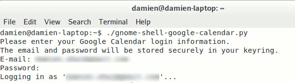 Tích hợp Google Calendar vào Gnome Shell