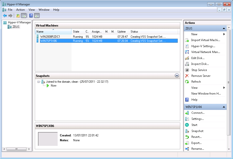 Sao lưu máy ảo với Windows Server 2008 R2 và Hyper-V