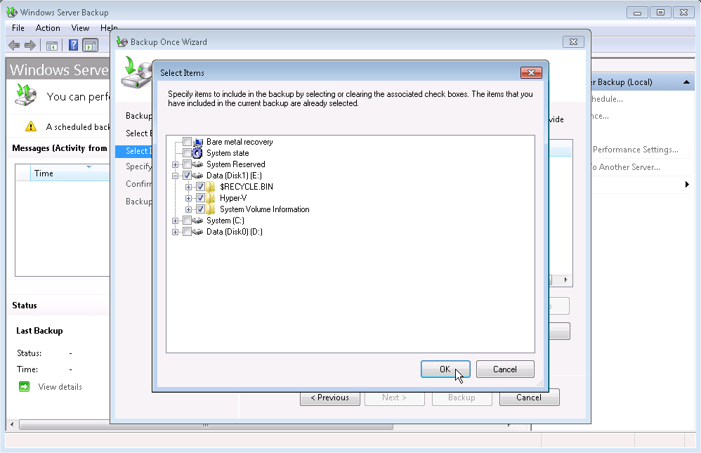 Sao lưu máy ảo với Windows Server 2008 R2 và Hyper-V