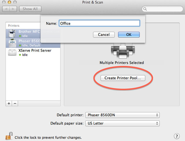Hướng dẫn tạo printer pool trong OS X