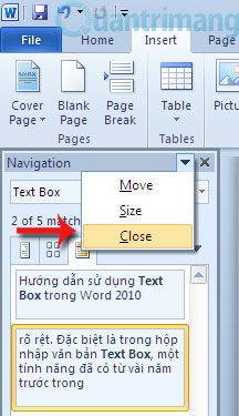 Hướng dẫn sử dụng Navigation Pane trong Word 2010