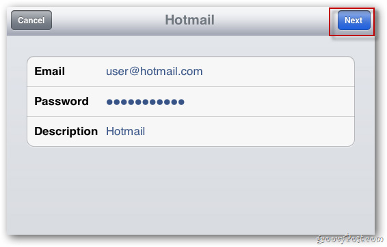 Thiết lập ứng dụng Mail trong iOS 5