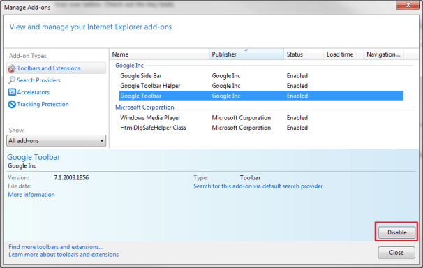 Gỡ bỏ Toolbar trình duyệt trong Internet Explorer