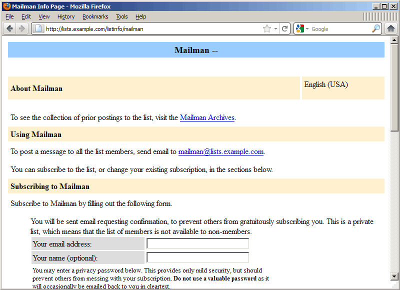 Cài đặt và cấu hình Mailman (với Postfix) trên Debian Squeeze 