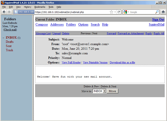 Ảo hóa người dùng và tên miền với Postfix, Courier, MySQL và SquirrelMail