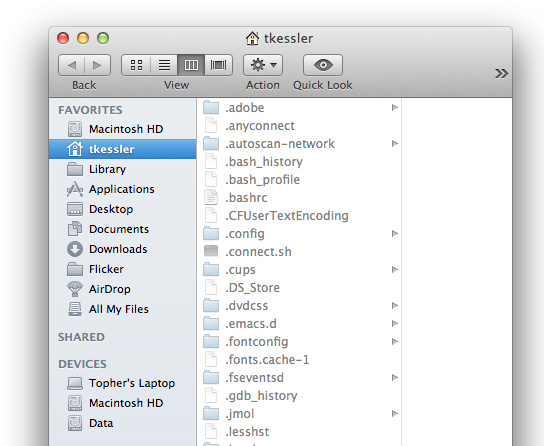Ẩn các tập tin và thư mục trong OS X
