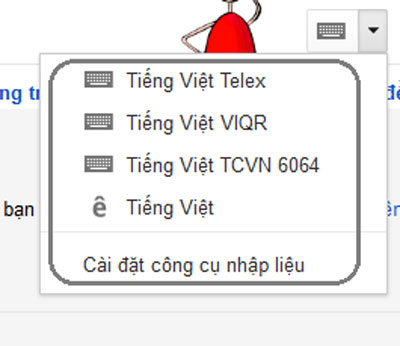 Google đã hỗ trợ bàn phím ảo tiếng Việt cho Gmail