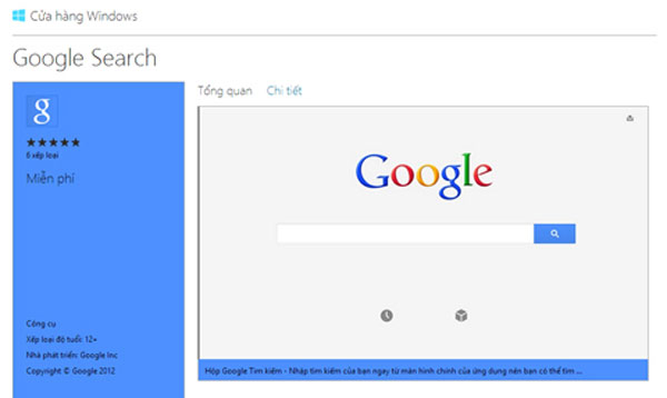 Google "nhanh tay" ra phần mềm cho Windows 8