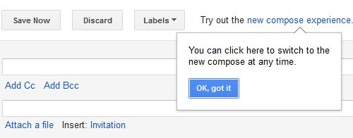 Gmail thử nghiệm cửa sổ soạn thảo kiểu mới 