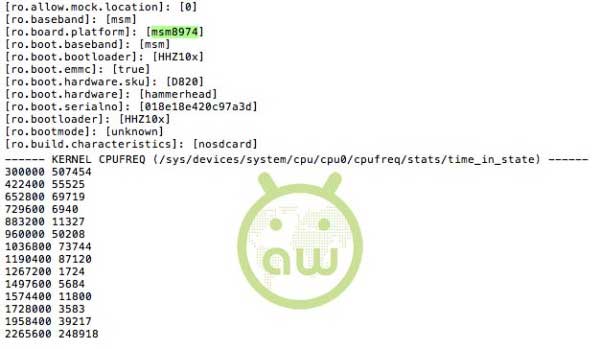 Nexus 5 có mã hiệu "Hammerhead" (tên một loài cá mập). Nexus 5 bị lộ đầy đủ thông tin cấu hình