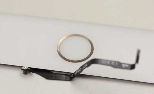 Nút Home với công nghệ Touch ID vừa khít với vỏ iPad 5. Thêm bằng chứng iPad 5 sẽ có nhận dạng vân tay