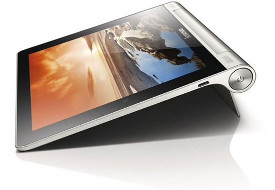 Phần bản lề bình thường được gấp giấu kín ở mặt sau. Máy tính bảng Android có chân đế linh hoạt của Lenovo