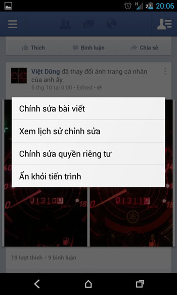 Để chỉnh sửa một bài viết do mình đăng lên Facebook, bạn hãy bấm vào bài viết đó và chọn "Chỉnh sửa bài viết". Hướng dẫn chỉnh sửa bài viết, bình luận Facebook trên Android
