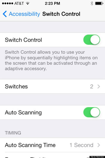 Vào Settings > General > Accessibility. Từ đây, tìm tùy chọn Switch Control và kích hoạt nó. 5 tính năng ẩn cực hấp dẫn trong iOS 7