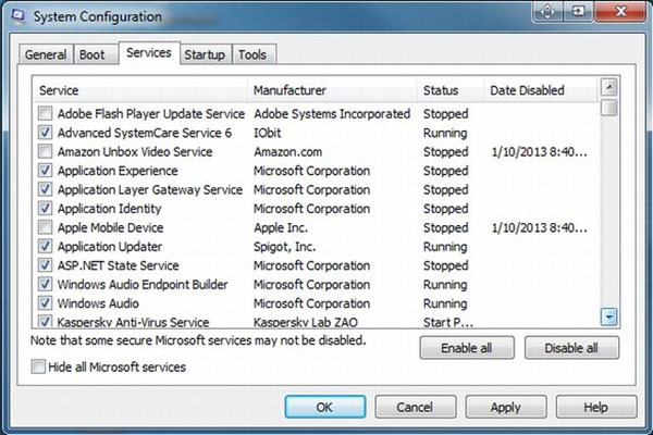 Nhấn chọn tab Services.  Làm thế nào để tăng tốc khởi động cho Windows?