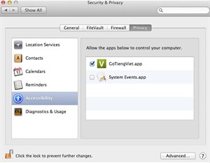 Hướng dẫn kích hoạt GoTiengViet trên OS X Mavericks