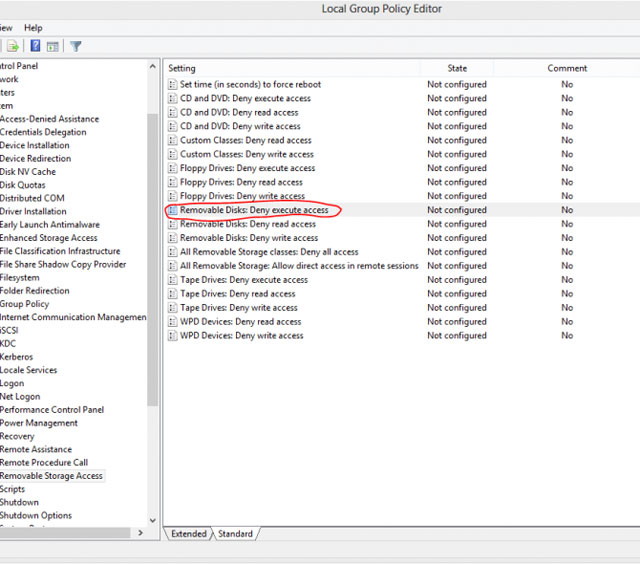 Truy cập đường dẫn Computer Configuration/Administrative Templates/System/Removable Storage Access. "Tuyệt chiêu" diệt virus Autorun bằng tay