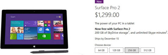 Surface Pro 2 phiên bản dung lượng cao trễ hẹn