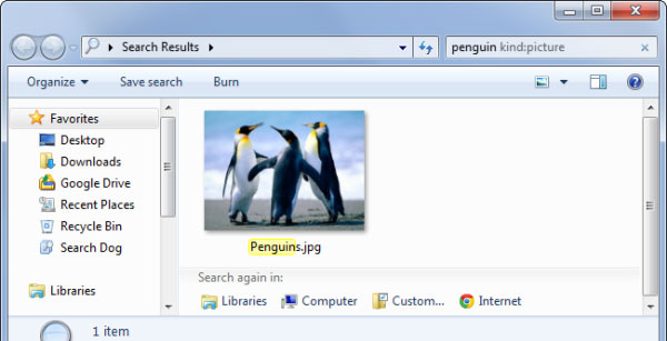 Tìm kiếm hình ảnh. Những mẹo tìm kiếm tốc độ cao trong Windows