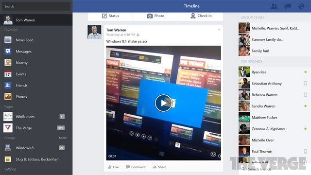 Đã có ứng dụng Facebook chính thức cho Windows 8.1