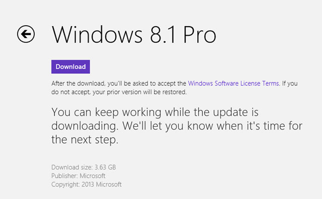 Hướng dẫn cập nhật Windows 8.1 trực tiếp từ Store