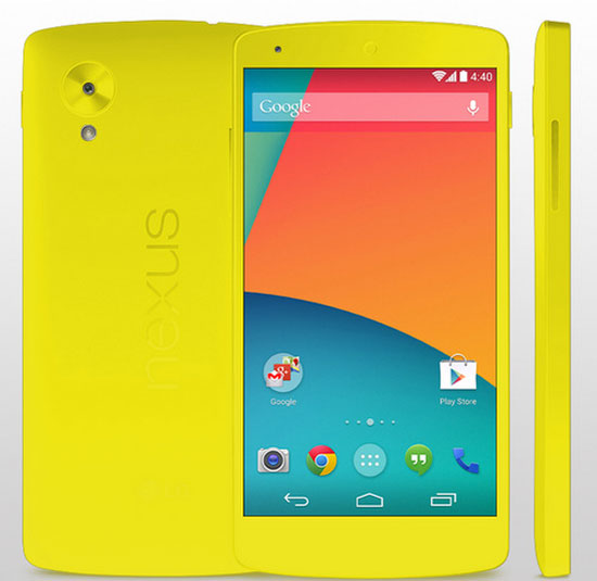 Google Nexus 5 màu vàng Google Nexus 5 xuất hiện với nhiều màu sắc